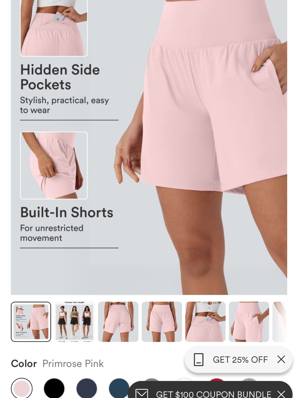 HALARA Women's Sky Blue Athletic Shorts - Picture 6 of 7